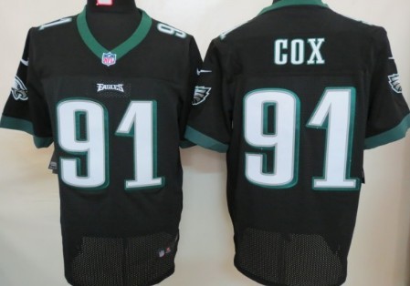 Nike Philadelphia Eagles #91 Fletcher Cox Black Elite Jersey