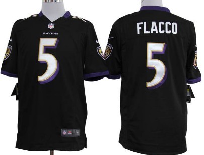 Nike Baltimore Ravens #5 Joe Flacco Black Game Jersey