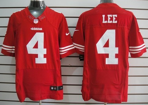 Nike San Francisco 49ers #4 Andy Lee Red Elite Jersey