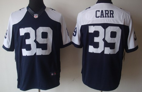 Nike Dallas Cowboys #39 Brandon Carr Blue Thanksgiving Limited Jersey