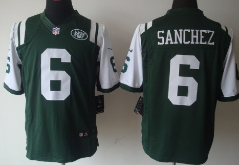 Nike New York Jets #6 Mark Sanchez Green Limited Jersey