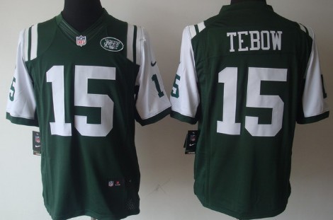 Nike New York Jets #15 Tim Tebow Green Limited Jersey