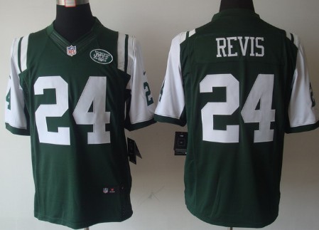 Nike New York Jets #24 Darrelle Revis Green Limited Jersey