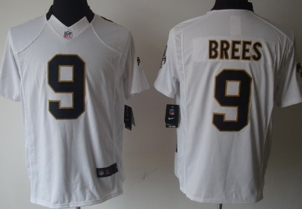 Nike New Orleans Saints #9 Drew Brees White Limited Jersey