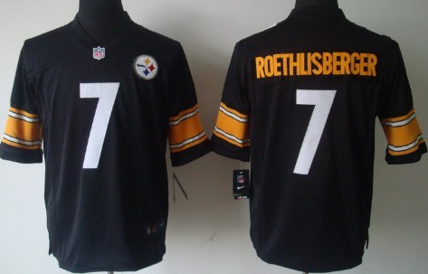 Nike Pittsburgh Steelers #7 Ben Roethlisberger Black Limited Jersey