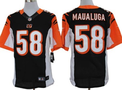 Nike Cincinnati Bengals #58 Rey Maualuga Black Elite Jersey