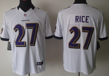 Nike Baltimore Ravens #27 Ray Rice White Limited Jersey