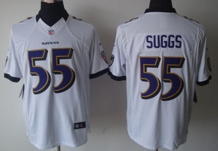 Nike Baltimore Ravens #55 Terrell Suggs White Limited Jersey