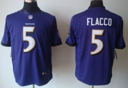 Nike Baltimore Ravens #5 Joe Flacco Purple Limited Jersey