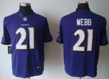 Nike Baltimore Ravens #21 Lardarius Webb Purple Limited Jersey