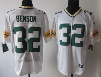 Nike Green Bay Packers #32 Cedric Benson White Elite Jersey