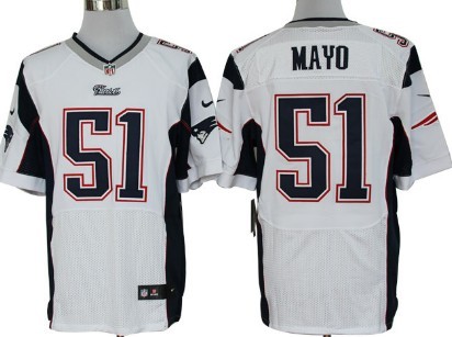 Nike New England Patriots #51 Jerod Mayo White Elite Jersey