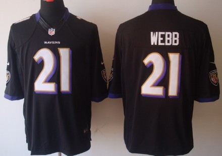 Nike Baltimore Ravens #21 Lardarius Webb Black Limited Jersey