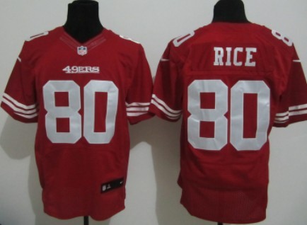 Nike San Francisco 49ers #80 Jerry Rice Red Elite Jersey