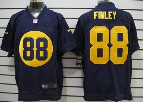 Nike Green Bay Packers #88 Jermichael Finley Navy Blue Elite Jersey