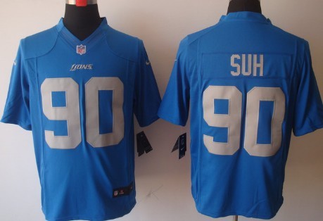 Nike Detroit Lions #90 Ndamukong Suh Navy Blue Limited Jersey