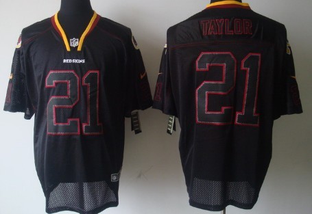 Nike Washington Redskins #21 Sean Taylor Lights Out Black Elite Jersey