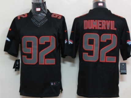 Nike Denver Broncos #92 Elvis Dumervil Black Impact Limited Jersey