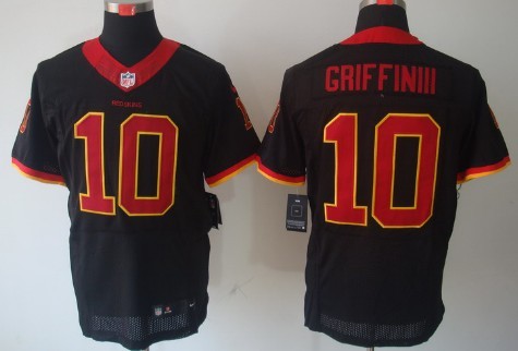 Nike Washington Redskins #10 Robert Griffin III Black Elite Jersey