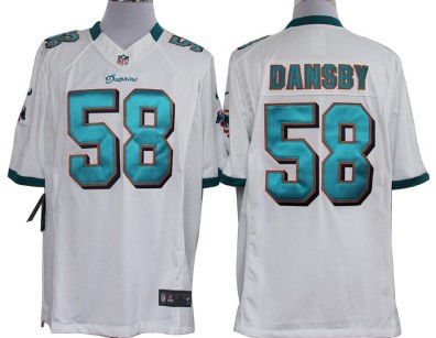 Nike Miami Dolphins #58 Karlos Dansby White Limited Jersey