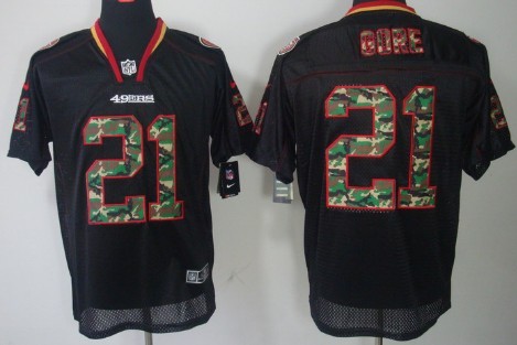 Nike San Francisco 49ers #21 Frank Gore Black With Camo Elite Jersey