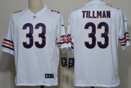 Nike Chicago Bears #33 Charles Tillman White Game Jersey