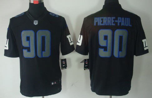 Nike New York Giants #90 Jason Pierre-Paul Black Impact Limited Jersey