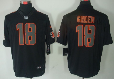 Nike Cincinnati Bengals #18 A.J. Green Black Impact Limited Jersey