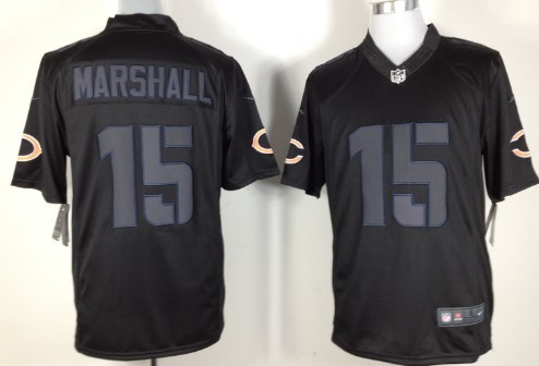 Nike Chicago Bears #15 Brandon Marshall Black Impact Limited Jersey