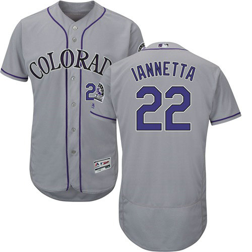 Colorado Rockies 22 Chris Iannetta Grey Flexbase Authentic Collection Stitched Baseball Jersey