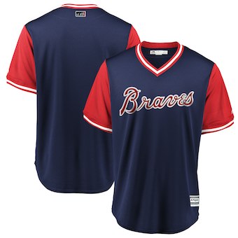 Men's Atlanta Braves Blank Majestic Navy 2018 Players' Weekend Team Jersey