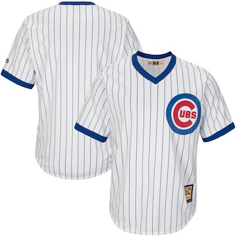 Men's Chicago Cubs Majestic Blank White Big & Tall Cooperstown Collection Cool Base Replica Team Jersey