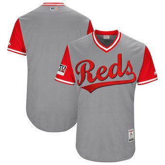 Men's Cincinnati Reds Blank Majestic Gray 2018 Players' Weekend Authentic Team Jersey