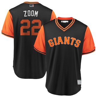 Men's San Francisco Giants 22 Andrew McCutchen Zoom Majestic Black 2018 Players' Weekend Cool Base Jersey