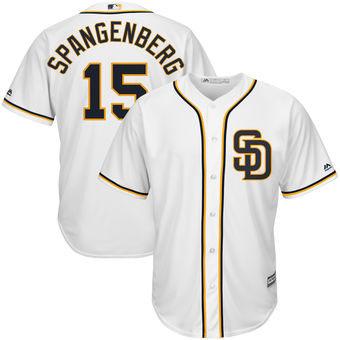 San Diego Padres 15 Cory Spangenberg Majestic White Alternate Cool Base Player Jersey