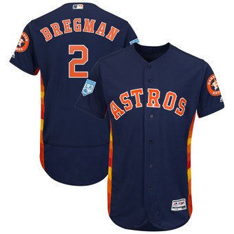 Men's Houston Astros 2 Alex Bregman Majestic Navy 2019 Spring Training Flex Base Player Jersey