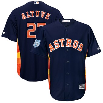 Men's Houston Astros 27 Jose Altuve Majestic Navy 2019 Spring Training Cool Base Player Jersey