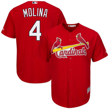 Men's St. Louis Cardinals 4 Yadier Molina Red Cool Base Jersey