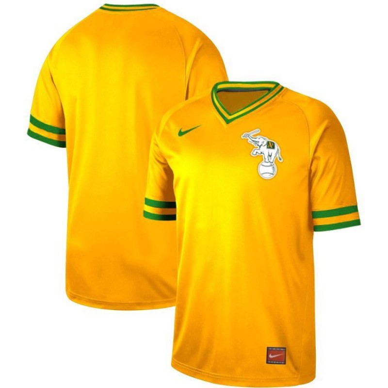 Men's Oakland Athletics Blank Yellow Throwback Jersey