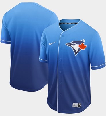 Blue Jays Blank Royal Fade Authentic Stitched Baseball Jersey