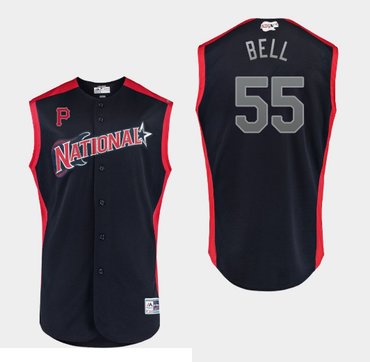 MLB National League Pirates 55 Josh Bell Navy 2019 All-Star Game Men Jersey