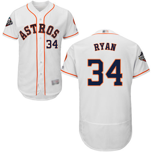 Astros #34 Nolan Ryan White Flexbase Authentic Collection 2019 World Series Bound Stitched Baseball Jersey