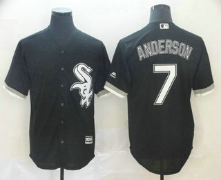 Men's Chicago White Sox #7 Tim Anderson Black Stitched MLB Cool Base Jersey