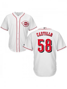 Men's Cincinnati Reds #58 Luis Castillo Authentic White Home Cool Base Jersey