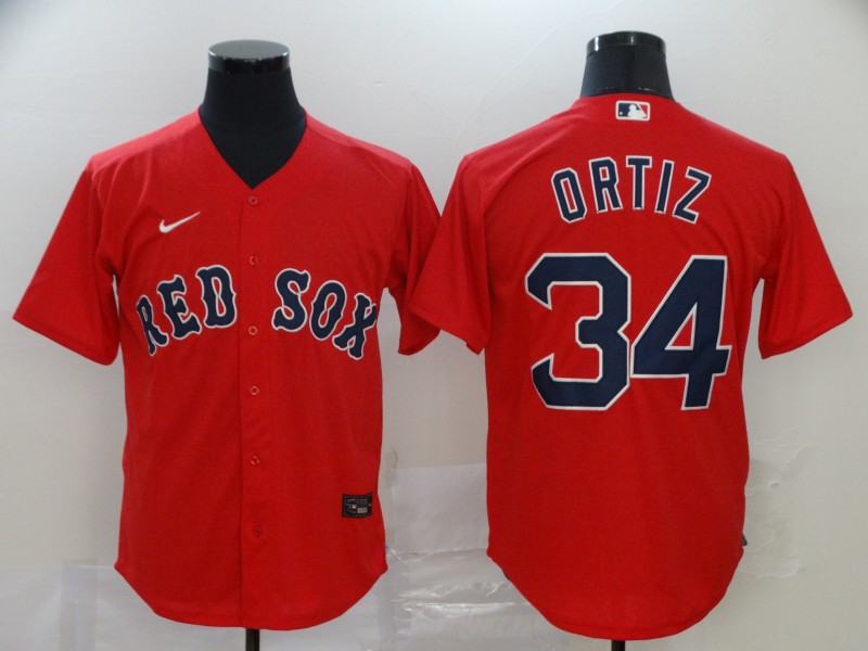 Men's Boston Red Sox #34 David Ortiz Red Stitched MLB Cool Base Nike Jersey