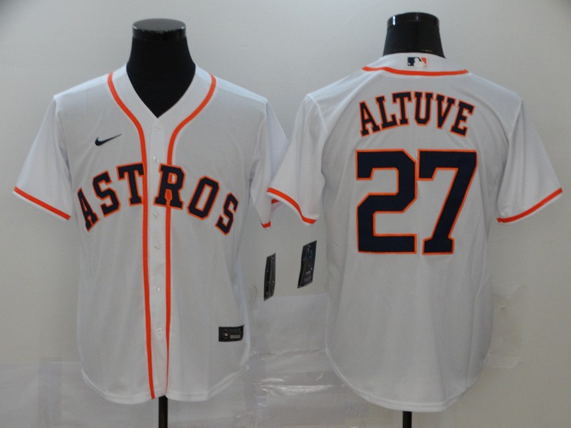 Men's Houston Astros #27 Jose Altuve White Stitched MLB Cool Base Nike Jersey