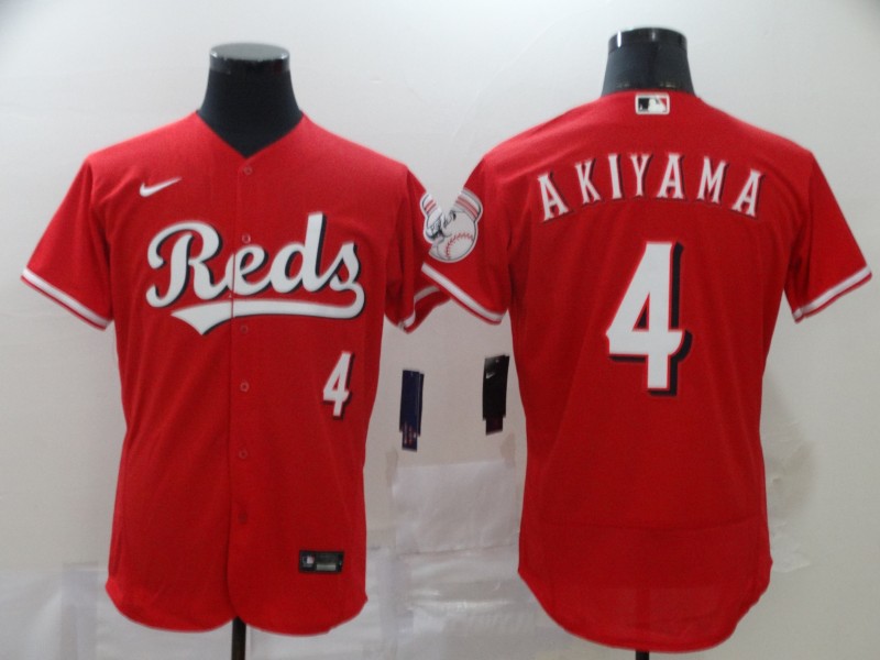 Men's Cincinnati Reds #4 Shogo Akiyama Red Stitched MLB Flex Base Nike Jersey