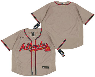 Men's Atlanta Braves Blank Gray Stitched MLB Flex Base Nike Jersey