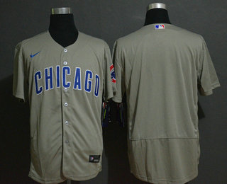 Men's Chicago Cubs Blank Gray Stitched MLB Flex Base Nike Jersey