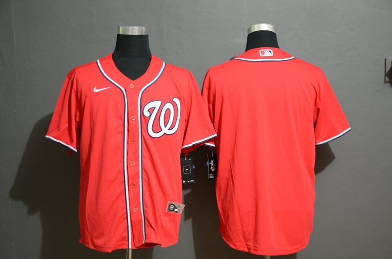 Men's Washington Nationals Blank Red Stitched MLB Cool Base Nike Jersey